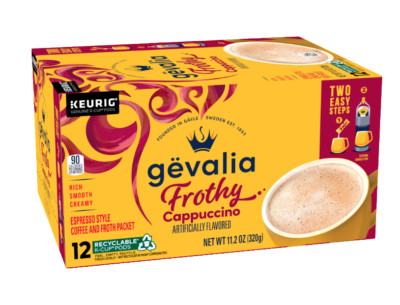 Gevalia Cappuccino K Cup Espresso Coffee Pods & Cappuccino Froth Packets, 12 ct