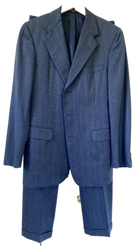 H. Freeman & Son Vintage Suit Mens 44L Charcoal Grey Pinstripe