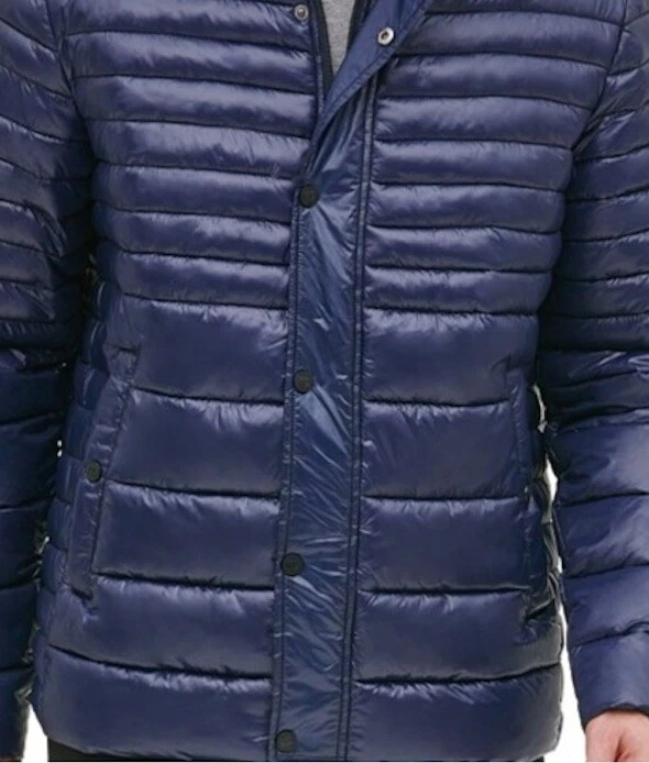 NWT Packable Quilted Jacket Kenneth Cole New York Men's Size M Navy Blue