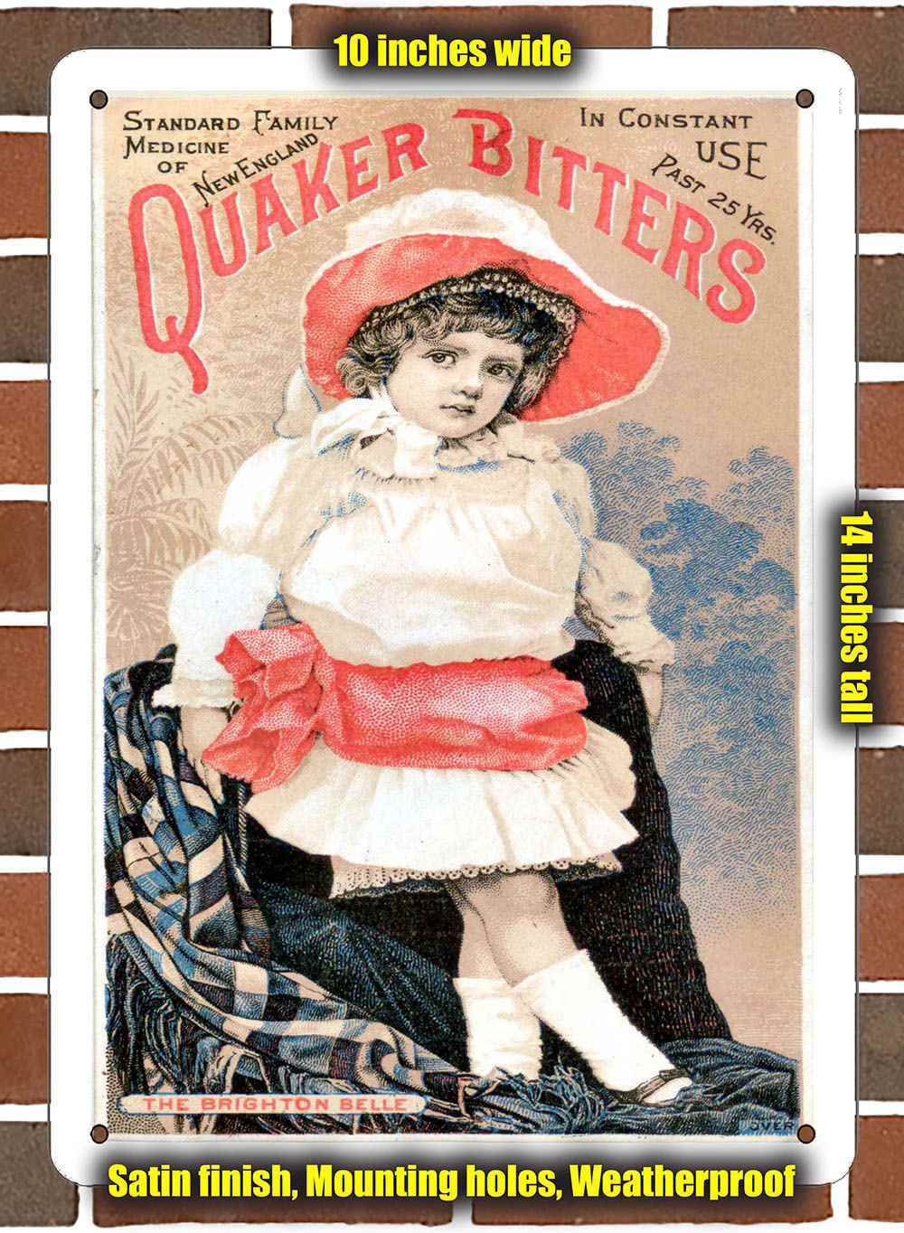 Metal Sign - 1887 New England Quaker Bitters - 10x14 inches | eBay
