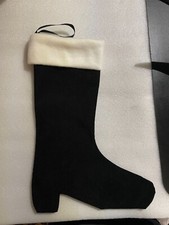 15" Black VELVET Christmas Stockings Men's Boot or Women's Boot