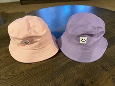Pair of Youth Bucket Hats, Pink, Purple, New