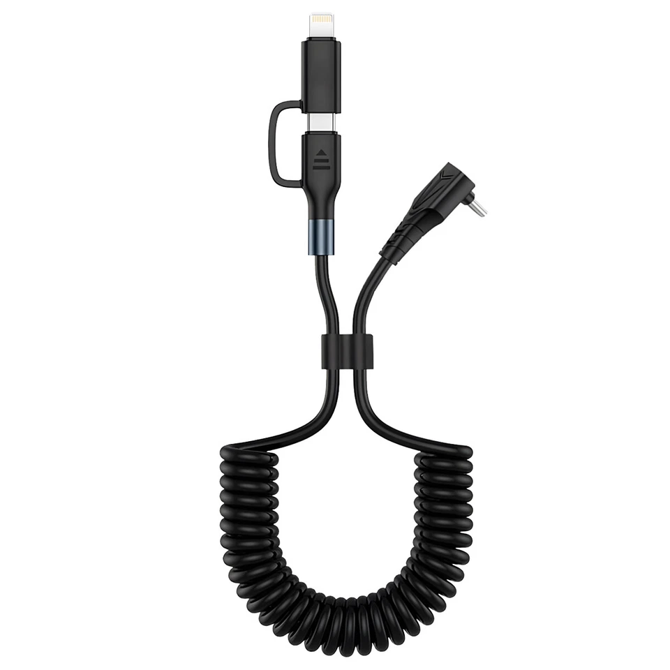 Coiled Car Carplay Cable iPhone Fast Charger Cord USB C to USB C Charging Cable - Image 2 of 4