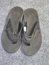 Reef Flip Flop Sandal Men 8 Black Synthetic Upper & Outsole Fanning US7380349