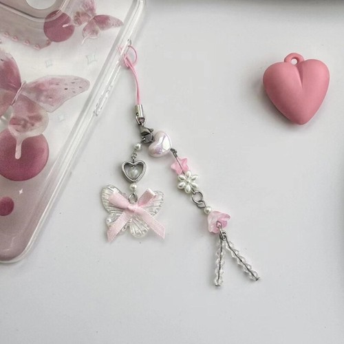 Unique Butterfly Cellphone Strap Colorful Beaded Keyring for Fashion Enthusiasts - Photo 5/8