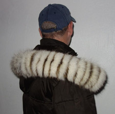 Blaufuchs Pelz Kapuze Kragen Echt Fell Jacke Parka Waschbär Fellkragen Schal 71