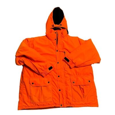 #ad Cabelas XXL All Game Outfitters Ago Blaze Orange Insulated Hooded Hunting Jacket $100.00