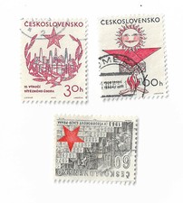 Czechoslovakia postage stamps 15th Anniversary of Victorious February 1963 x 3