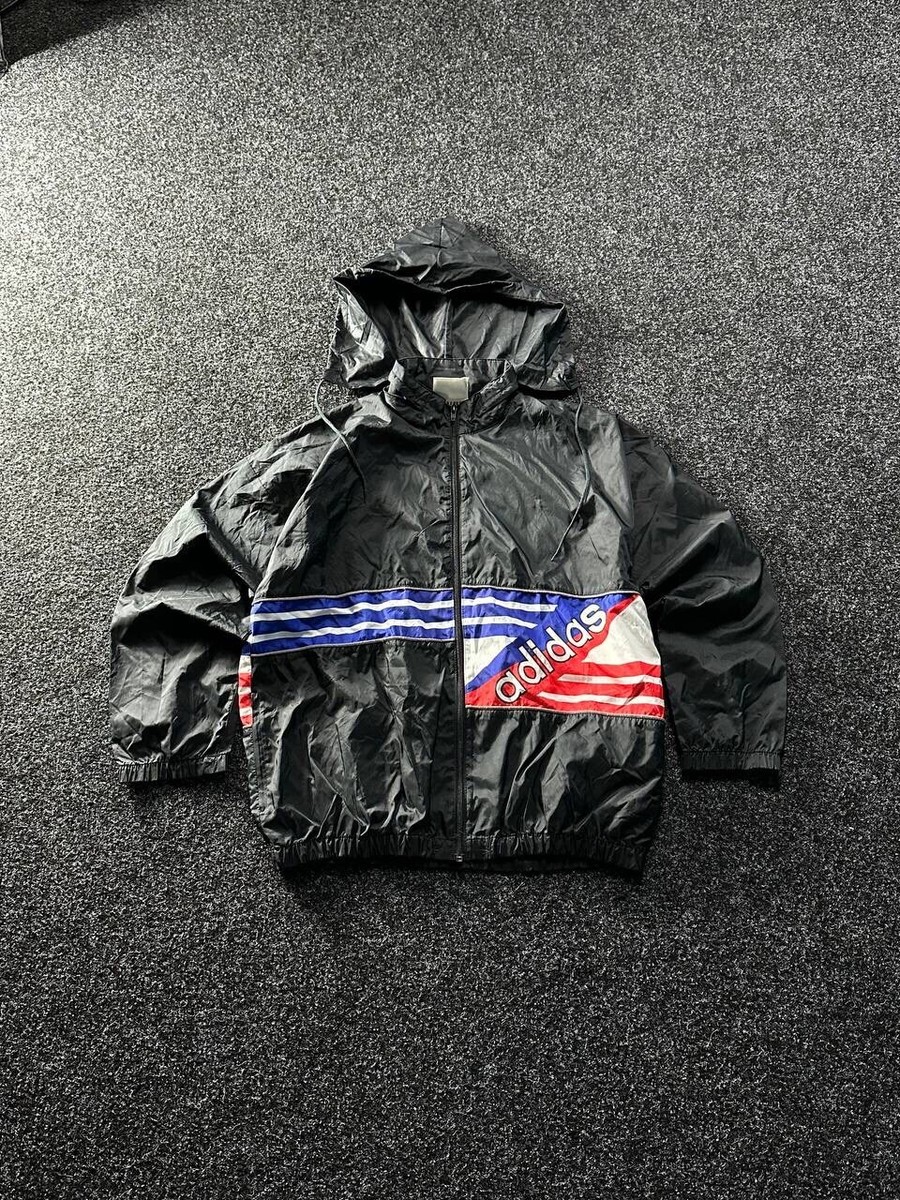 トップス 90s adidas track jacket y2k teck black M 90s Adidas Jacket Black & White Front Zip Track Jacket