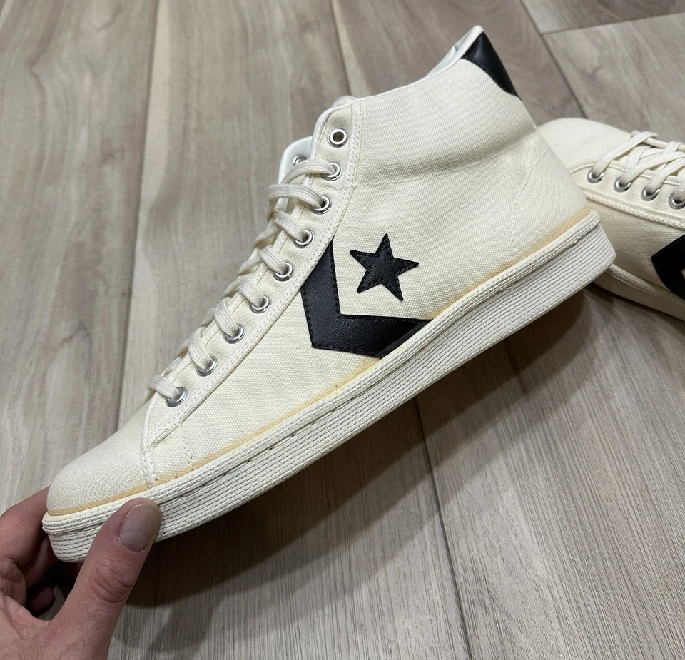 Hecho en Estados Unidos ¡Nuevo! DS Vintage Converse All Star Pro Lona Blanca Talla 14.5 EE. UU. Foto 3 de 4