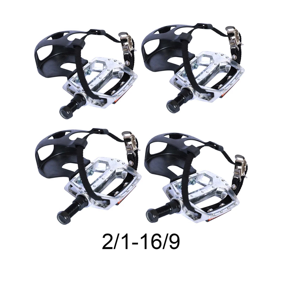 Bike Pedals Toe Cages Outdoor Cycling 1 2 Inch or 9 16 Inch Spindle Non Slip