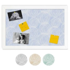 ArtToFrames Custom Cork Bulletin Board Abstracts Framed in Satin White Frame