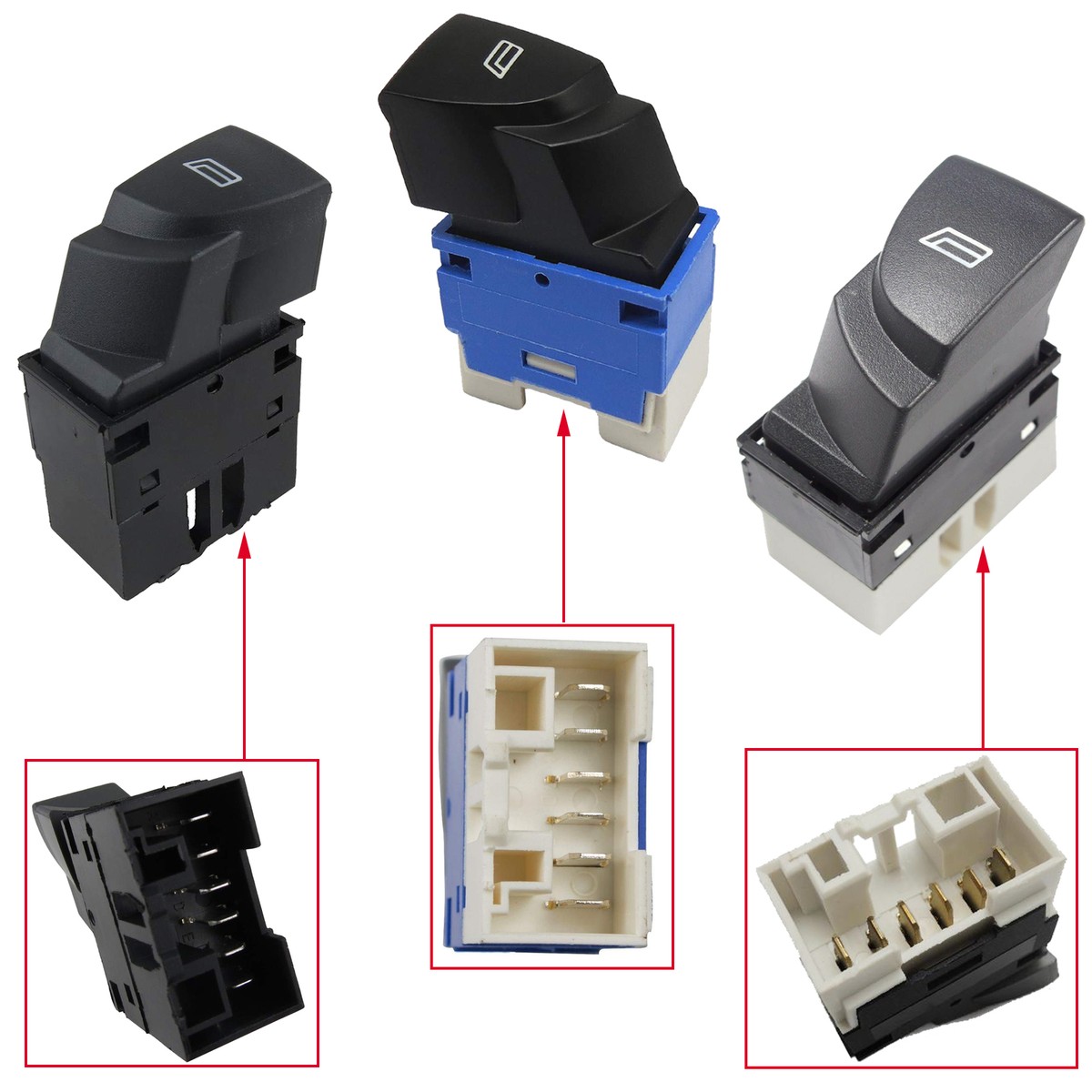 Partsline Platine Avant Gauche Avec Bouton Avant Droit De Lève-vitre