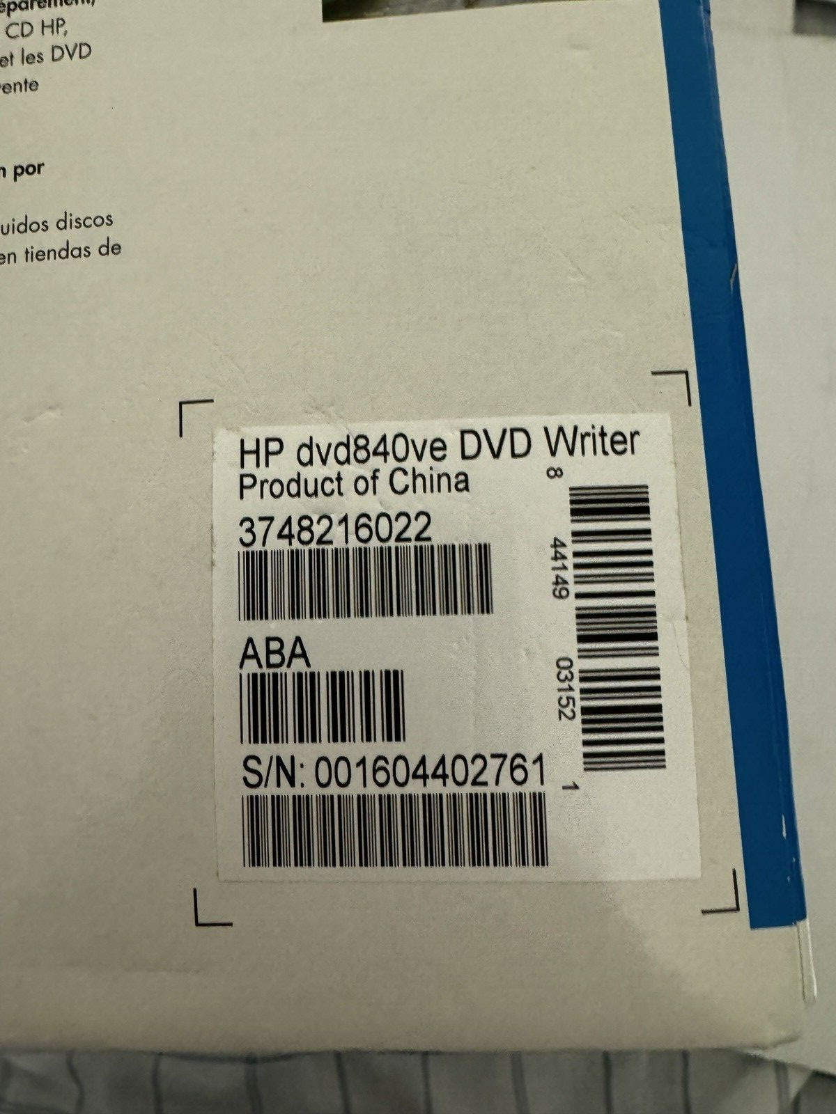 HP dvd840e Super Multi DVD Writer and LightScribe and Double Layer, New in Box!
