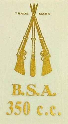 BSA 350 c.c. Brazos apilados matrícula trasera vinilo pegatina B31 B32 GS B40 SS90