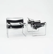 1960s Gavina & Knoll Wassily B3 Lounge Chair in Black by Marcel Breuer 3x Avail