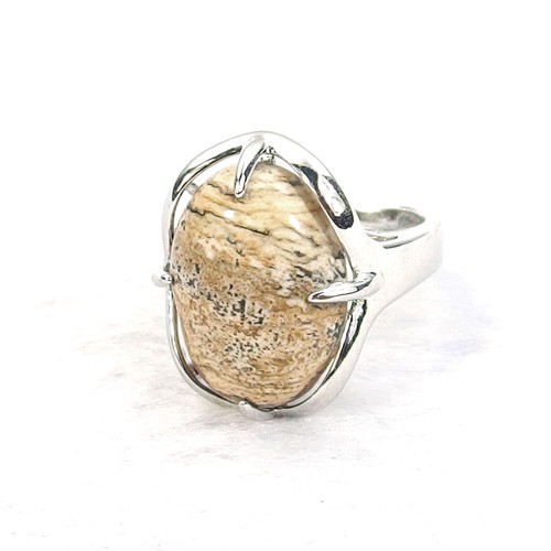 Anillos de moda plateados considerables con cuentas de piedras preciosas naturales piedra 6-10 - Imagen 2 de 78