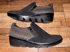 BM BERNIE MEV New York Woven Memory Foam Wedge Shoes Black US 8.5 EU 39 READ
