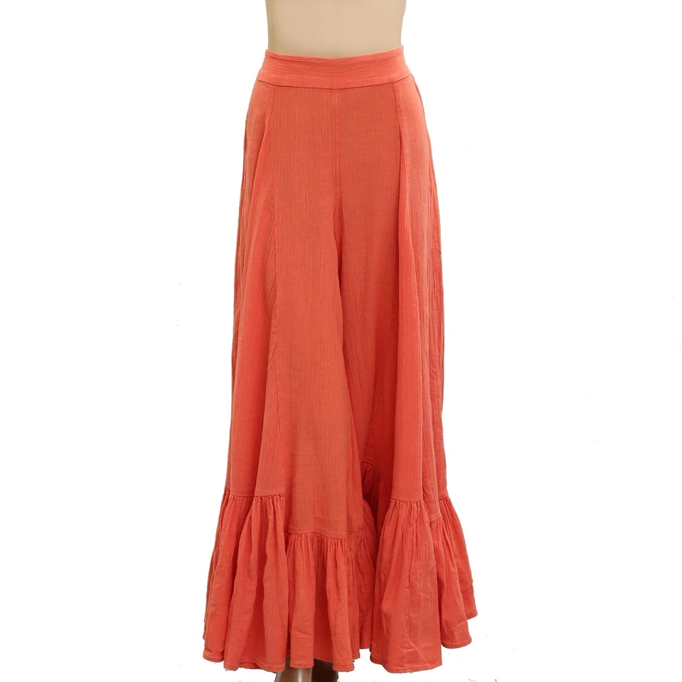 Pantalones Free People Summer Kiss Godet Algodón Calado Pierna Ancha Playa L NUEVO 279314 Foto 4 de 4