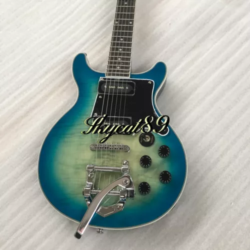 Unbranded Double Cut LP Electric Guitar - Flame Top/Chrome Parts (Jazz & Blues)