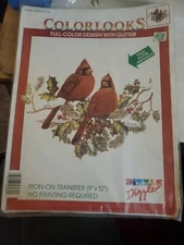 Dizzle Dizzler Colorlooks Iron-on Transfer Cardinals & Holly