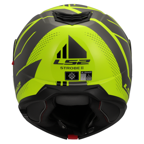 LS2 FF908 STROBE II FLIP-UP FULL FACE MOTORCYCLE MODULAR HELMET CODE YELLOW RED - Picture 15 of 26