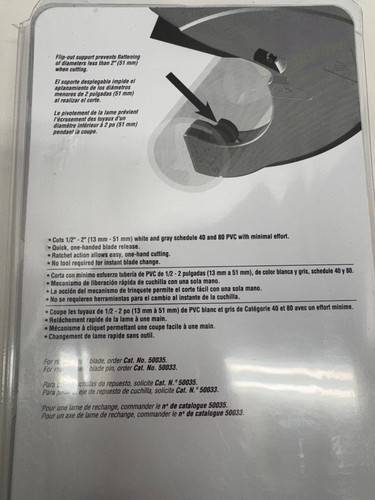 Klein Tools 50034 Spezialeinsätze PVC Schneider 1/2" - 2" - NEU - Bild 4 von 5