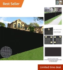 6' x 50' HDPE Privacy Fence Mesh - Weatherproof Garden Shade Solution Black