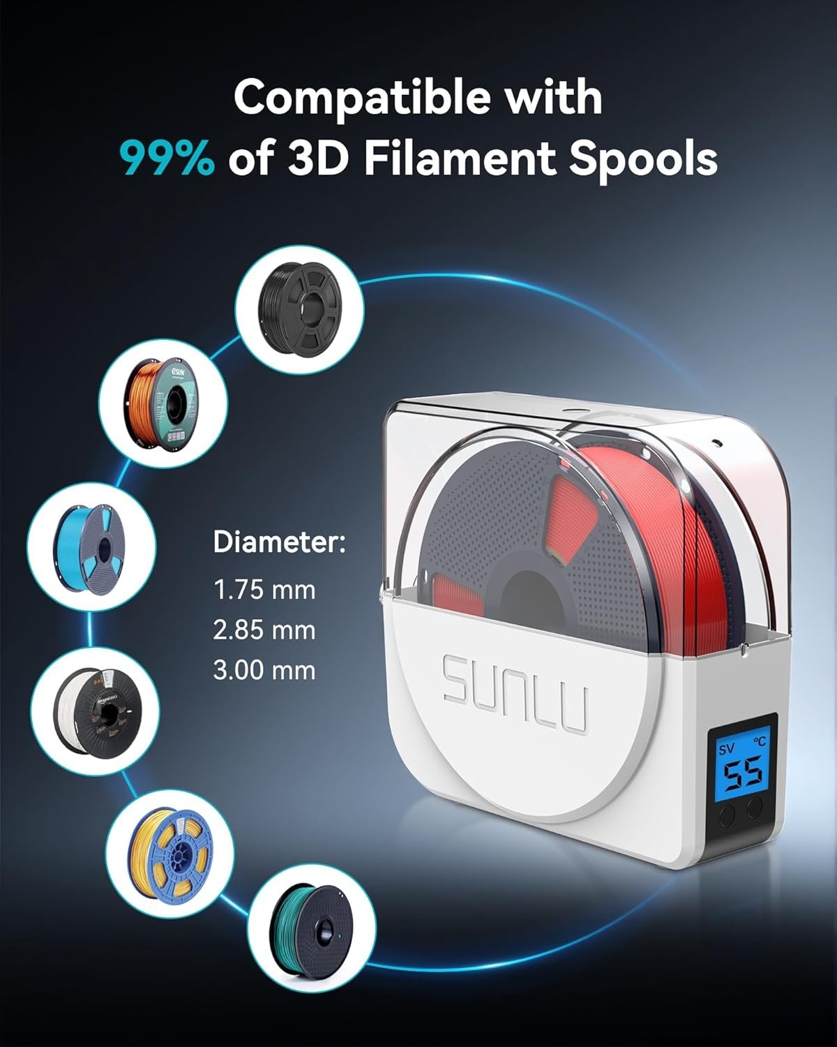 S1 Plus White Filament Dryer Box - Elevate Your 3D Print Quality Effortlessly