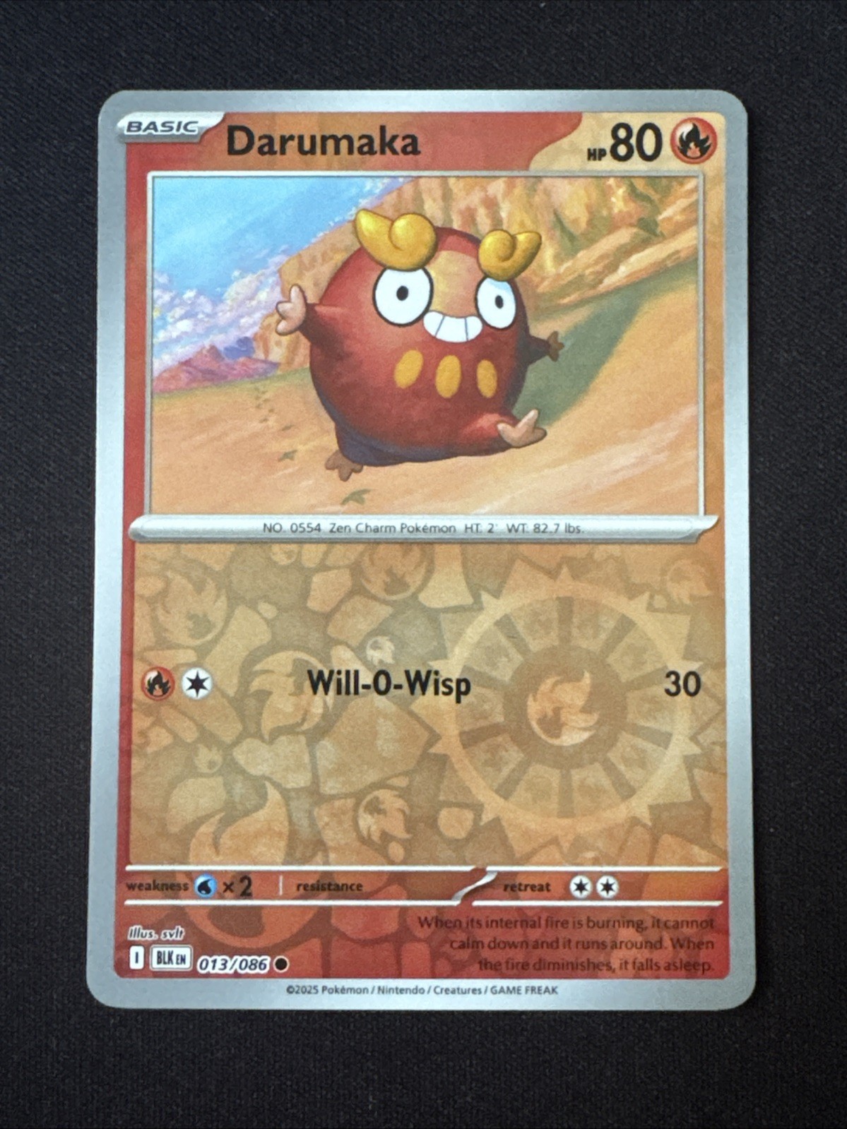Darumaka 13/86 Reverse Holo Black Bolt -Near Mint- Pokemon TCG