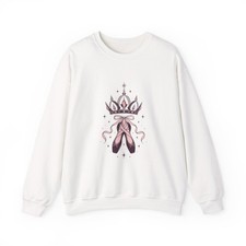 Ballet Slippers and Tiara Sweatshirt  Ballerina Pointe Illustration