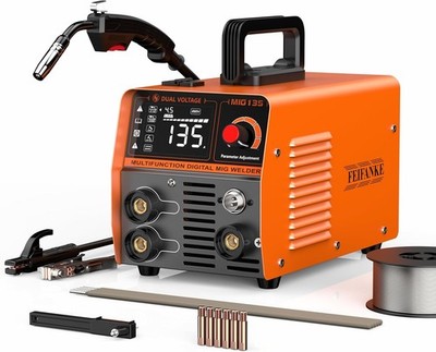 135A Flux Core MIG Welder 110V Gasless Flux Core/Lift TIG/Stick Portable, IGBT