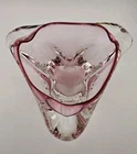 Beautiful Pink Murano Sommerso Vintage Art Glass Ashtray Dish Bowl 7" Heavy