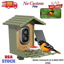 Smart Bird Feeder Camera with AI Species Identifier | Solar Powered, 2.5K HD ...