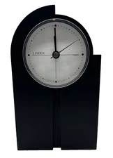 Linden Black Quartz Table Clock – Contemporary Geometric Design