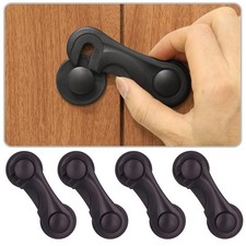 Cabinet Locks for Babies and Child Safety, 4 Pack Childproof Latches with...
