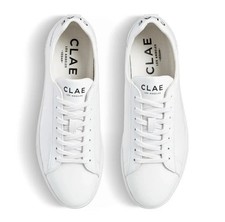 Clae Bradley Vegan  Triple White Leather Lace Up Trainers Bnib Retail £165 Uk 3