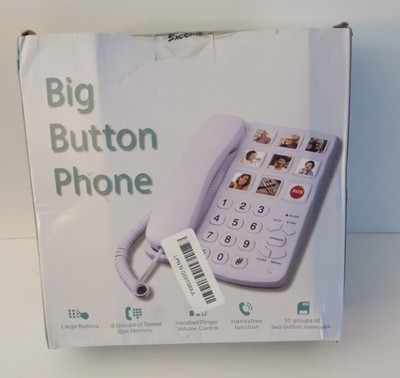 NEW OPEN BOX BIG BUTTON PHONE FOR SENIORS CORDED LANDLINE 9 SPEED DIAL BUTTONS