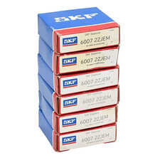 Lot of 6x SKF 6007 2ZJEM Deep Groove Ball Bearing 35mm Bore, 62mm OD, 14mm Width