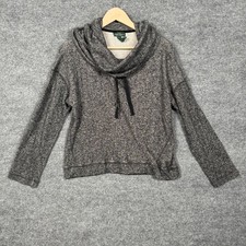 LRL Lauren Ralph Lauren XL Sweatshirt Heathered Gray Cowl Neck Long Sleeves