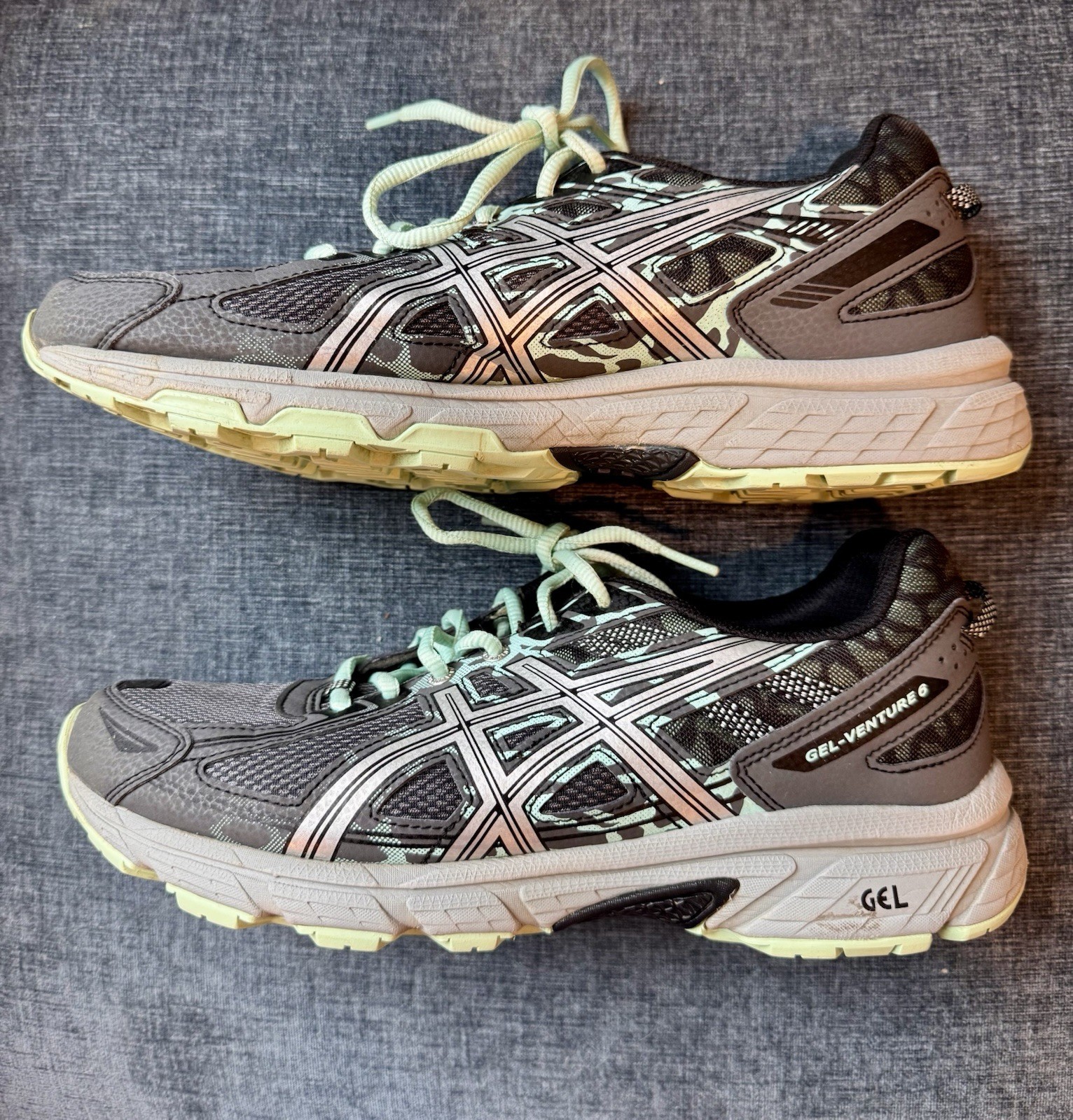 ASICS Women's Gel-Venture 6 Trail Running Shoes Gray/mint Size 11 Wide T7G7Q image 3