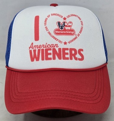 NWT Wienerschnitzel Hat I Love American Wieners 250th Anniversary Cap Trucker