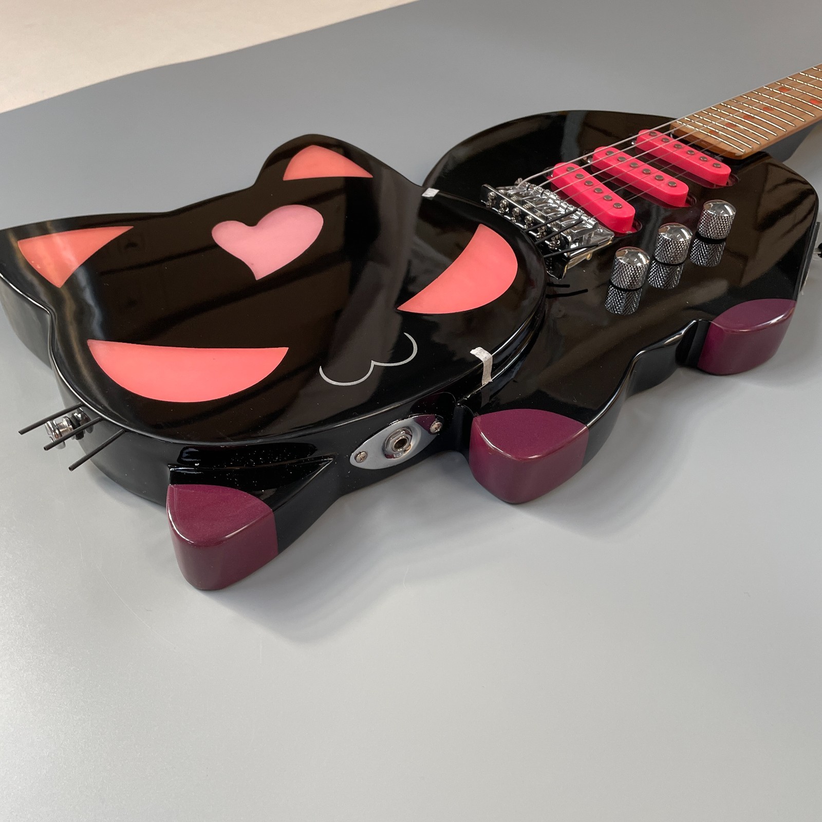 Guitar cat Black Cat Electric Guitar Mahogany Body SSS Pink Free Ship | eBay