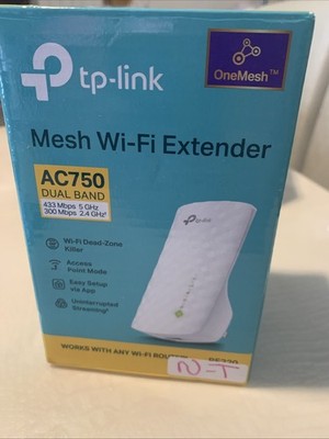 New TP-Link Mesh Wi-Fi Extender AC750 Dual Band RE220