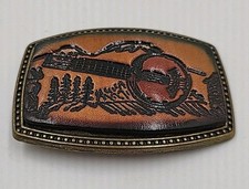 Bluegrass Belt Buckle Leather BB-317 Alumaline 4108 Banjo 3.25 X1.75"