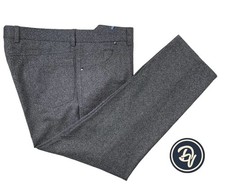 Mens 38 X 28.5 Bullock Jones Charcoal Grey 5 Pocket Speckled Wool Trousers