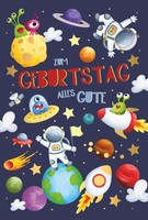 Kindergeburtstag Karte Mit Briefumschlag Astronauten, Raumschiffe, Weltall