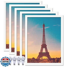 icariery 18x24 Picture Frame Set of 5, White Photo Frames High Transparent Wa