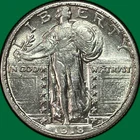 1918-S Standing Liberty Quarter Choice Almost Uncirculated AU+, Scratch #40376