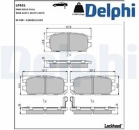 Delphi LP921 Bremsbelagsatz FüR Scheibenbremse Bremsbelagsatz FüR Mitsubishi